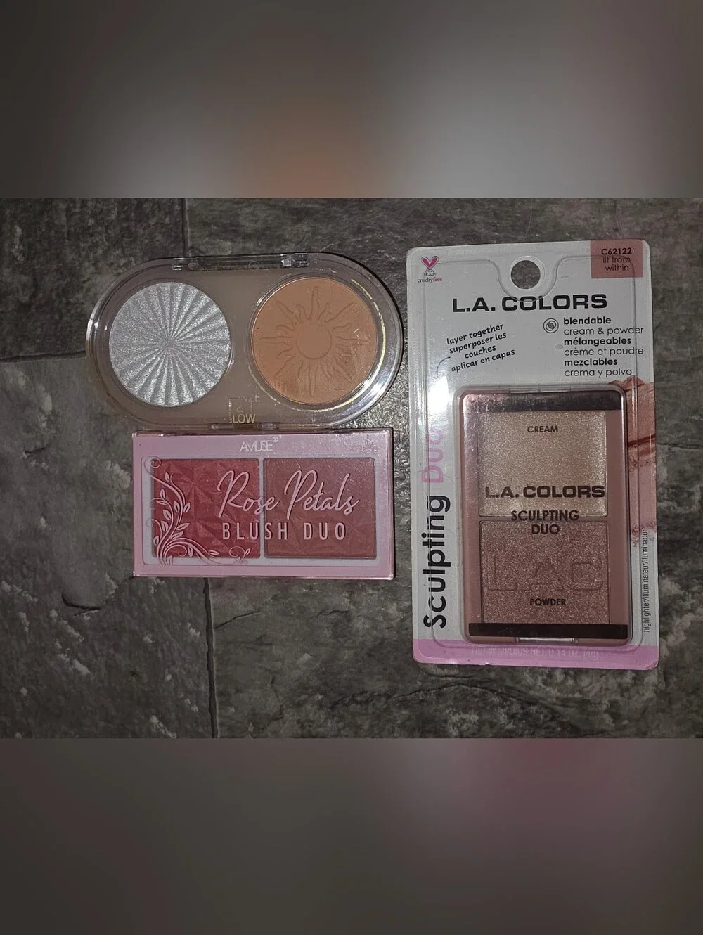 Amuse Blush Duo, Kleancolor Bronze & Glow & Highlighter Duo BNIB